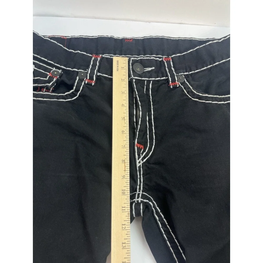 True Religion Dark Desire Jeans Men's Size 38 36x31 Black Red White Rope Stitch